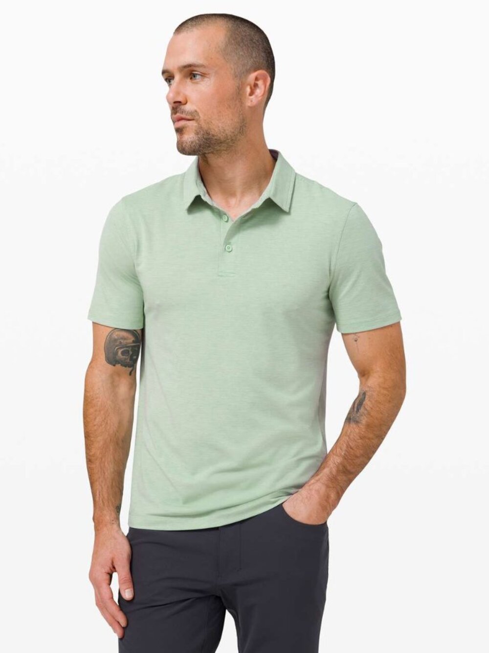Lululemon Men's Evolution Short Sleeve Polo - Light Green